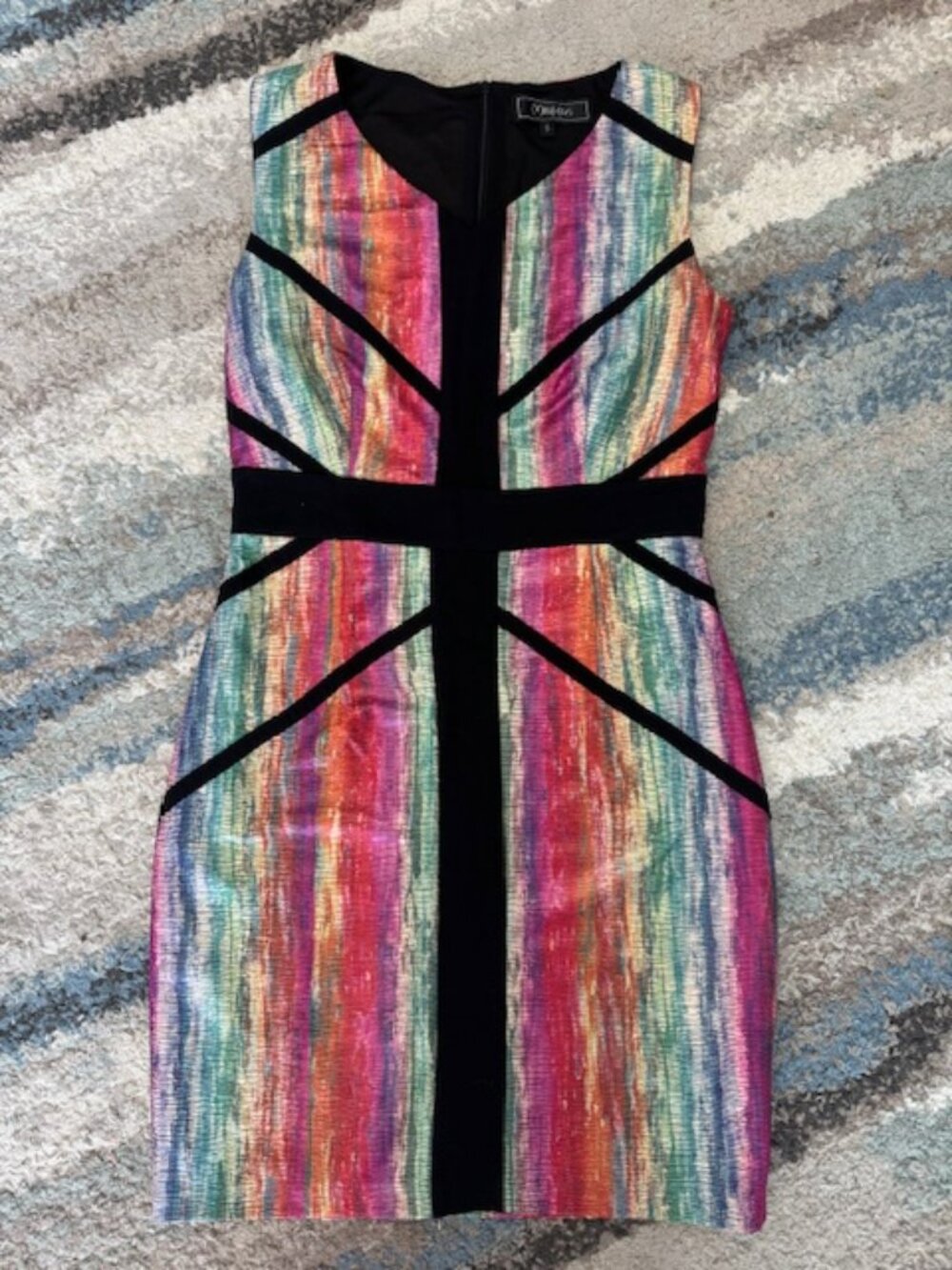Minkas Sleeveless Multicolor Dress Size S